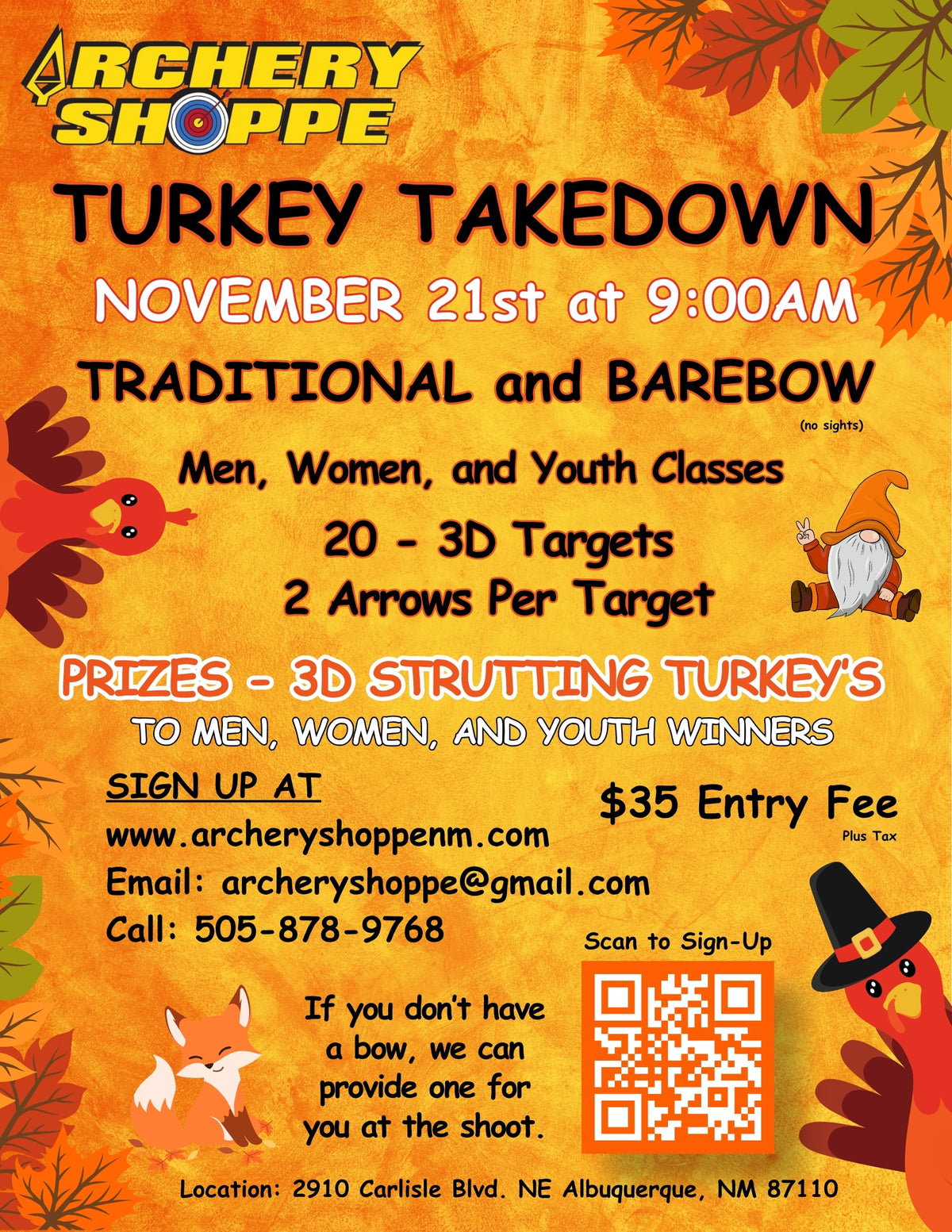 Turkey Takedown Traditional and Barebow 3D Shoot